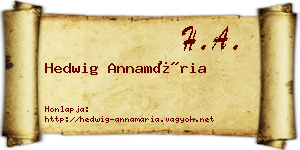 Hedwig Annamária névjegykártya